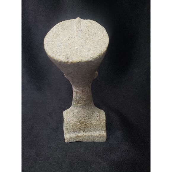 Ancient Egyptian Queen Nefertiti Bust Statue Heavy Granite Stone - Picture 4 of 13
